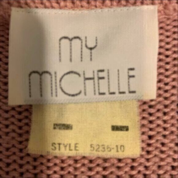 My Michelle Vintage Pink Knit Long Sleeve Midi Sweater Dress - Picture 15 of 16